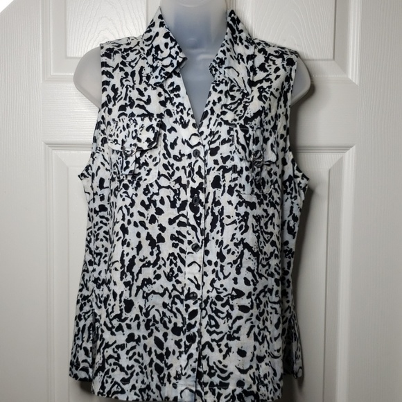 Carole Little Tops - Carole Little, 0007,  Button Up Blouse / Size L